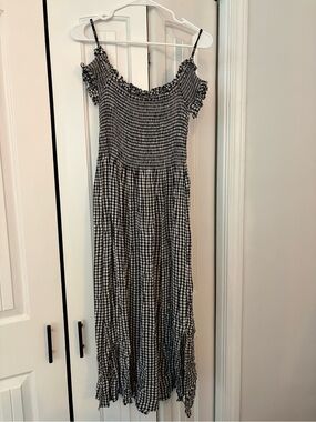 Bardot Black and White Gingham Maxi Dress